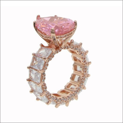 Luxury Iced Bling Water Drop Pinky Baguette Ring