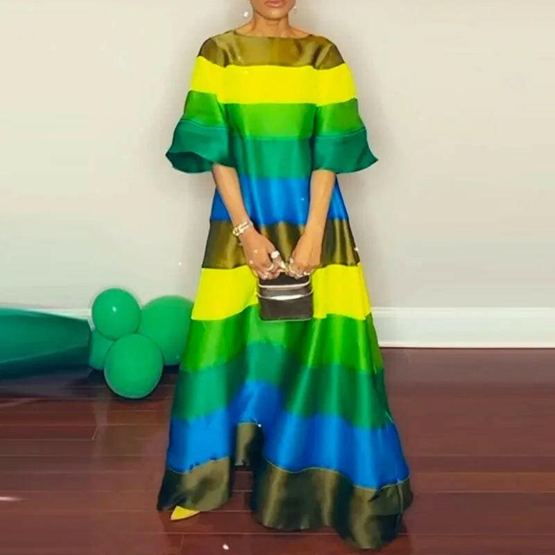 Luxury Rainbow Womens Evening Dress Elegant Style