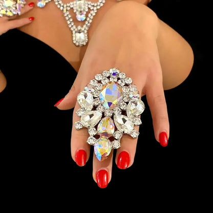 Luxury Rhinestone Oversized Adjustable Drag Queen Rings