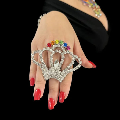 Luxury Rhinestone Oversized Adjustable Drag Queen Rings T2