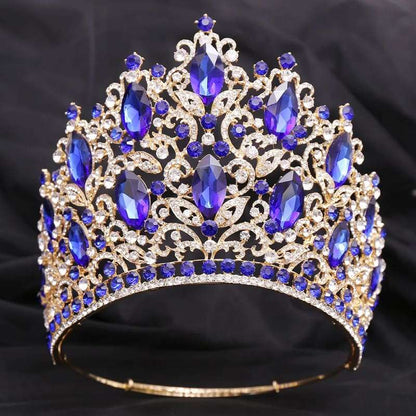 Luxury Royal Crown Large Crystal Tiara for Women 9