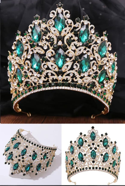 Luxury Royal Crown Large Crystal Tiara for Women