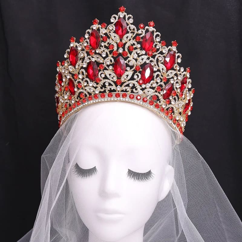 Luxury Royal Crown Large Crystal Tiara for Women