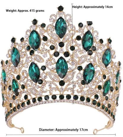 Luxury Royal Crown Large Crystal Tiara for Women