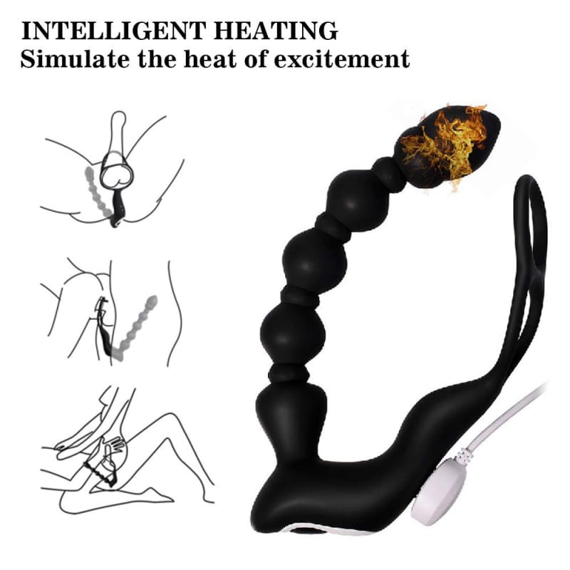 Male Anal Pull Bead Vibrating Massaging Shock Toy