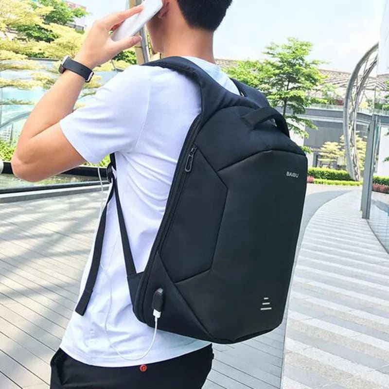 Men’s Anti-Theft Laptop Backpack with USB Charging