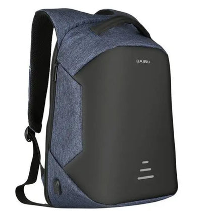 Men’s Anti-Theft Laptop Backpack with USB Charging Blue