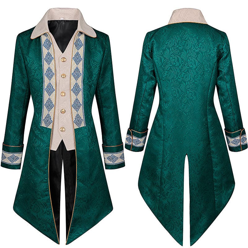 Men's Collared Jacquard Steampunk Tail-coat - Pleasures and Sins