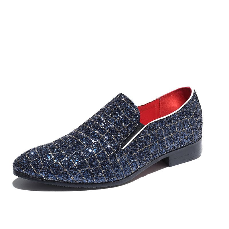 Men’s Pointed Sequin Glitter Shoes Perfect For Prom
