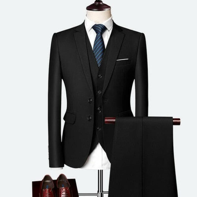 Mens Slim Fit Formal Suit in Stunning Colours black / M