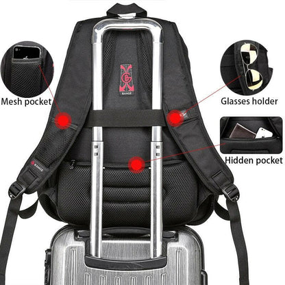 Mens 45L Travel Anti Theft Laptop USB Backpack