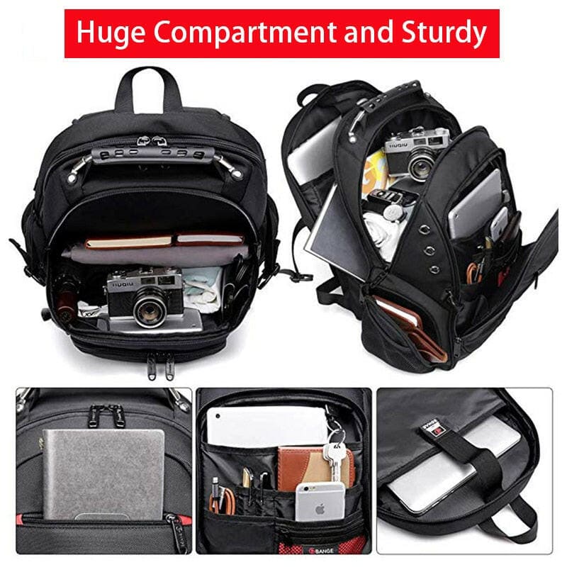 Mens 45L Travel Anti Theft Laptop USB Backpack