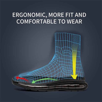 Wireframe model of a foot and shoe sole illustrating ergonomic design features.