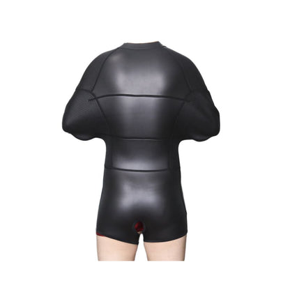 Black inflatable or padded bodysuit with a distinctive rounded upper torso shape.