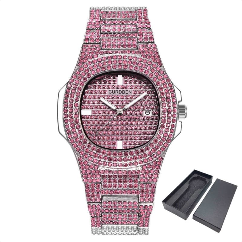 Men’s Bling Diamond Luxury Hip Hop Watch for Style B