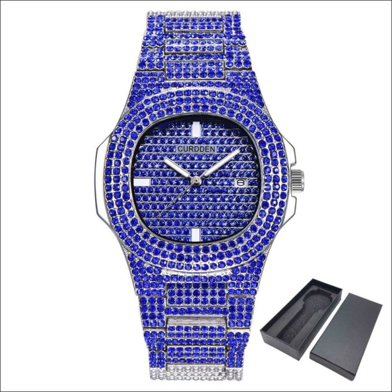 Men’s Bling Diamond Luxury Hip Hop Watch for Style C