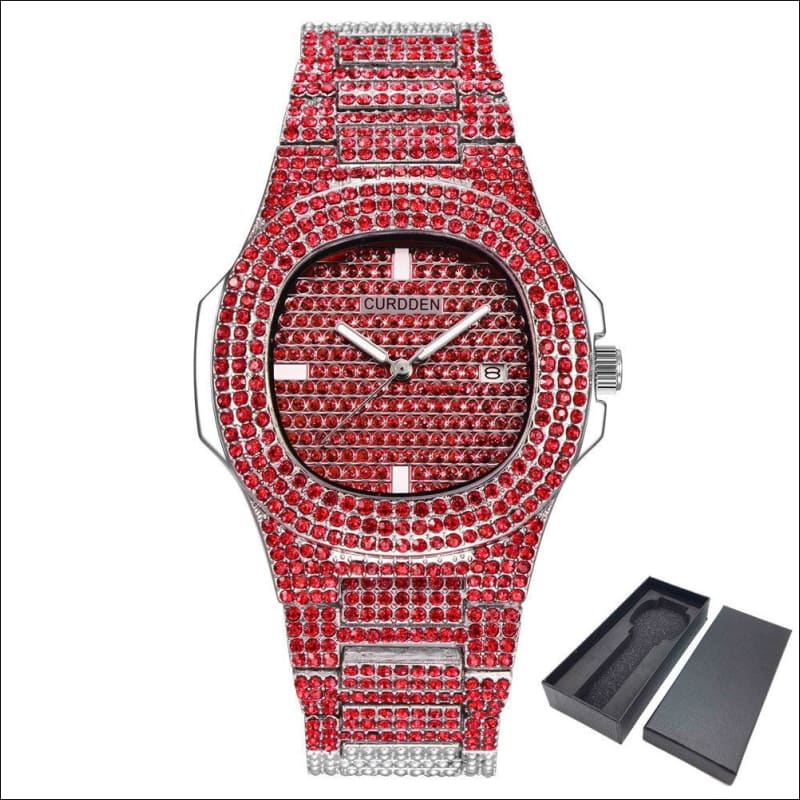 Men’s Bling Diamond Luxury Hip Hop Watch for Style F