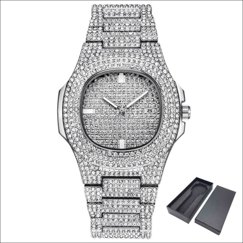 Men’s Bling Diamond Luxury Hip Hop Watch for Style G