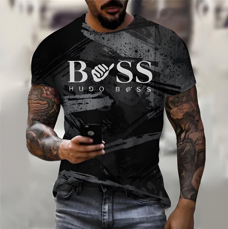 Men’s Boss Printed Fashion Short Sleeve Tee Shirt