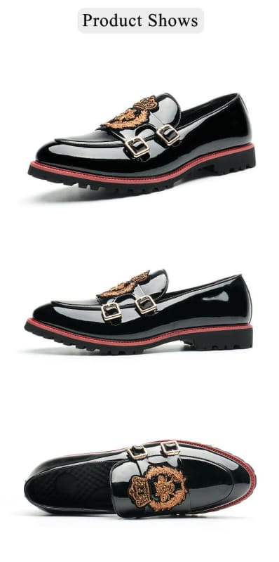 Men’s Breathable Casual British Motif Buckle Shoes