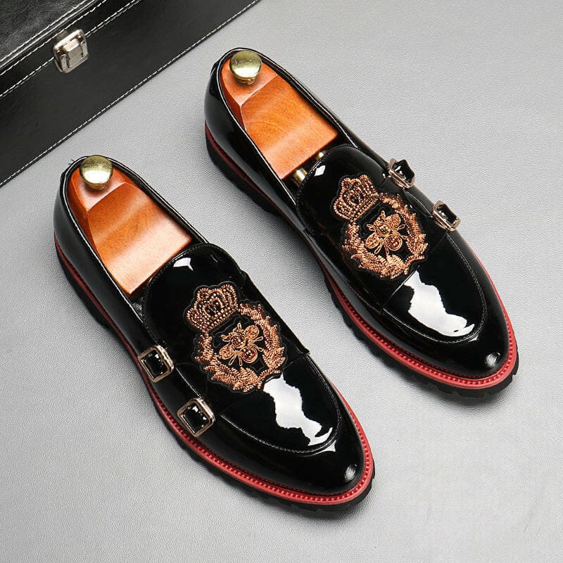 Men’s Breathable Casual British Motif Buckle Shoes