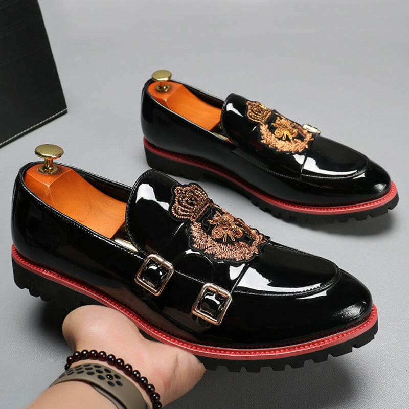 Men’s Breathable Casual British Motif Buckle Shoes