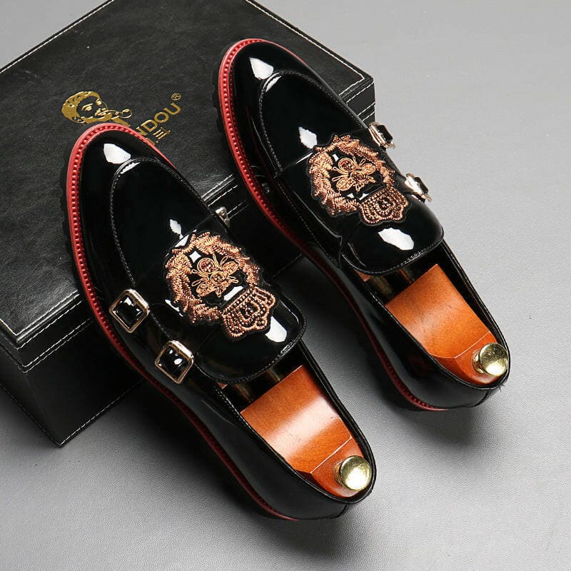 Men’s Breathable Casual British Motif Buckle Shoes