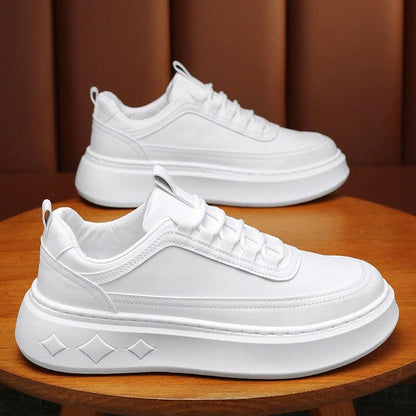 Mens Breathable Versatile Thick Soled Sports Shoes white