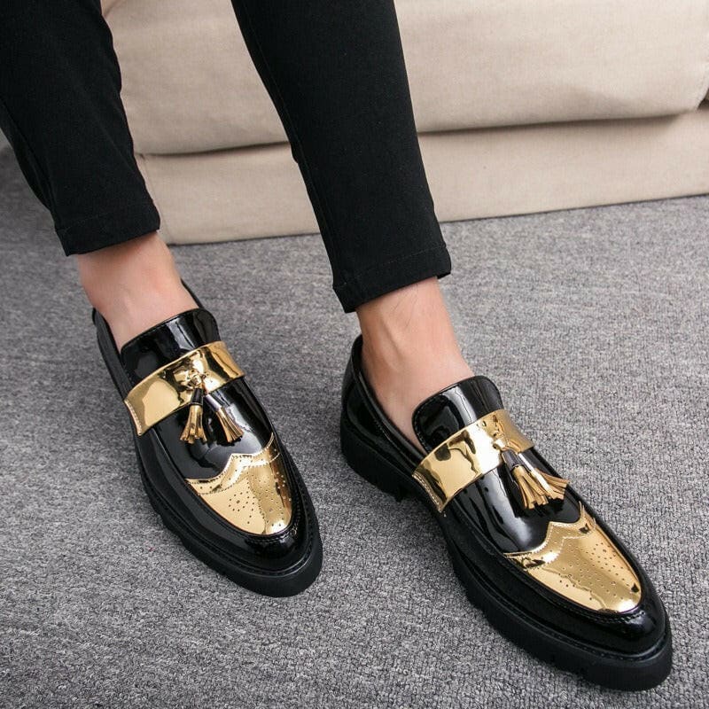 Men’s British Style Casual Faux Leather Brogue Loafers