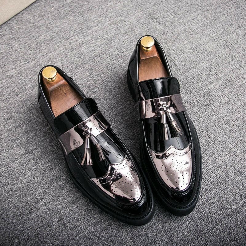 Men’s British Style Casual Faux Leather Brogue Loafers