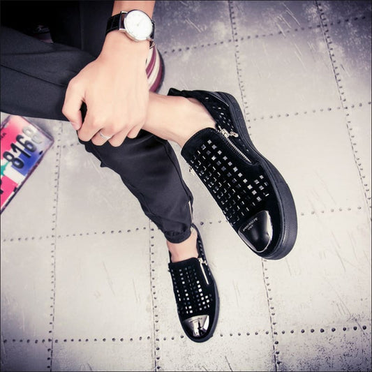 British Style Rhinestone Studded Fashion Shoes for Men