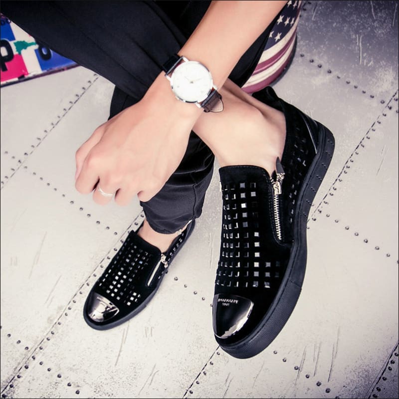 British Style Rhinestone Studded Fashion Shoes for Men