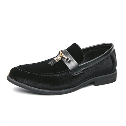 Men’s British Style Velour Moccasin Trendy Shoes Black / 38