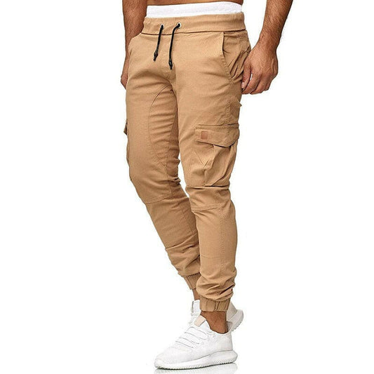 Mens Cargo Multi Pocket Skinny Fit Trousers khaki / S