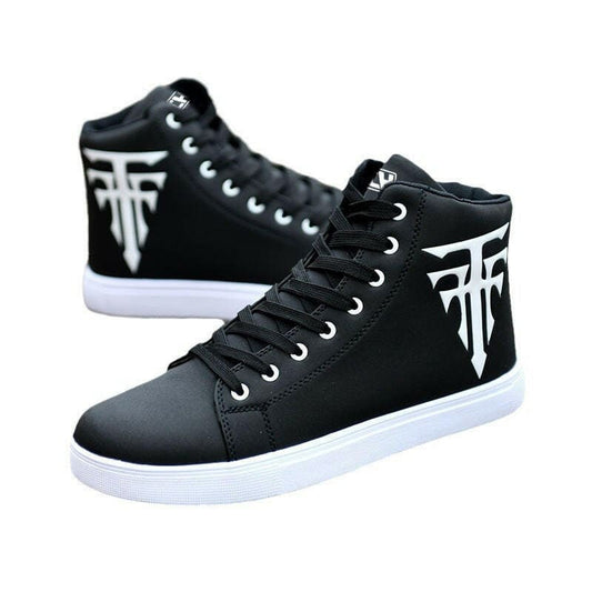 Mens Casual High Top Board Shoes Lace Up Sneakers