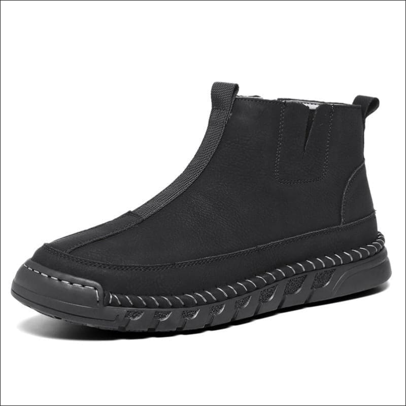 Casual Round Toe Winter Martin Boots for Men Black And Thin