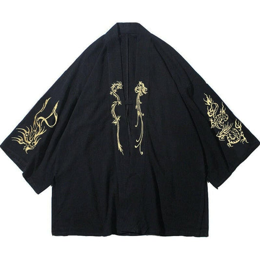 Mens Chinese Style Linen Embroidered Cardigan