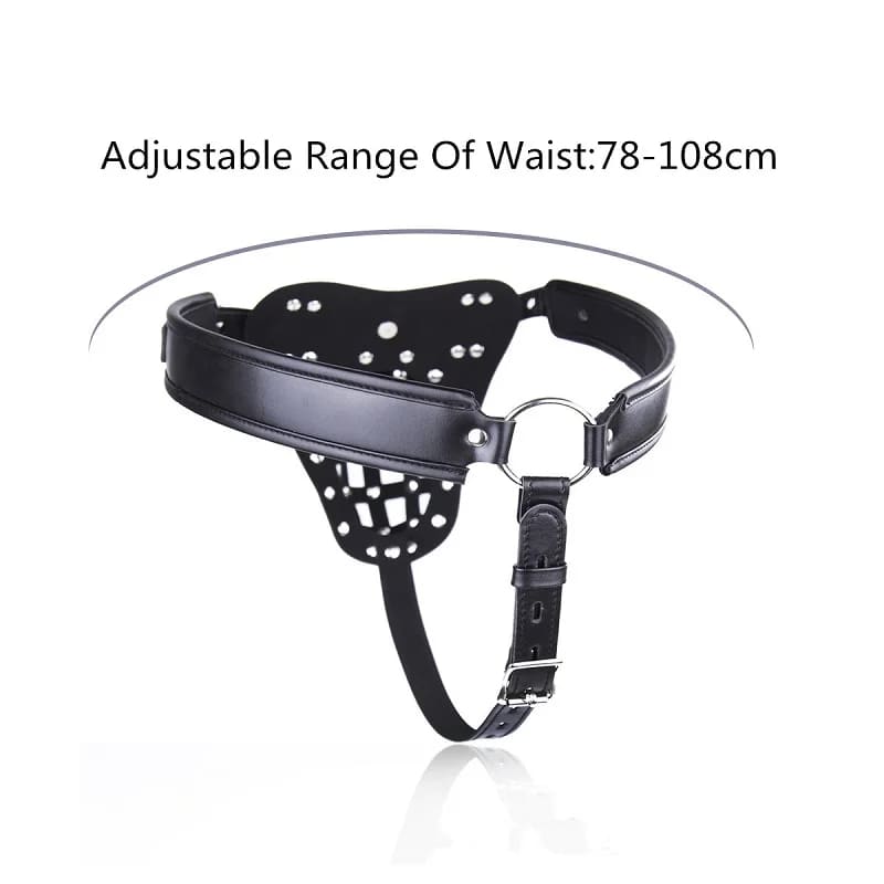 Mens Crotchless Leather Harness Briefs with Padlock