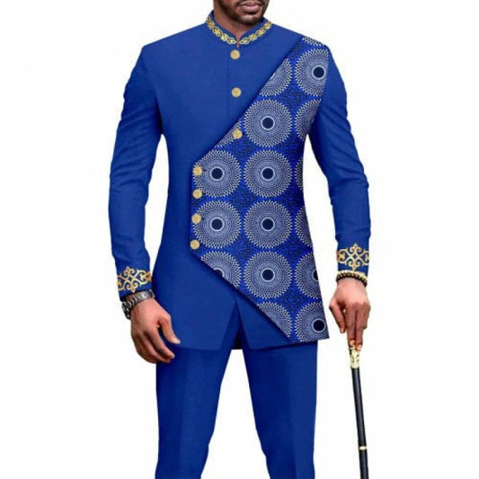 Mens Ethnic Printed African Wedding Suit Styles 746.2Style