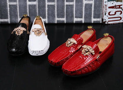 Men’s Fashion Crocodile Print Moccasins for Style