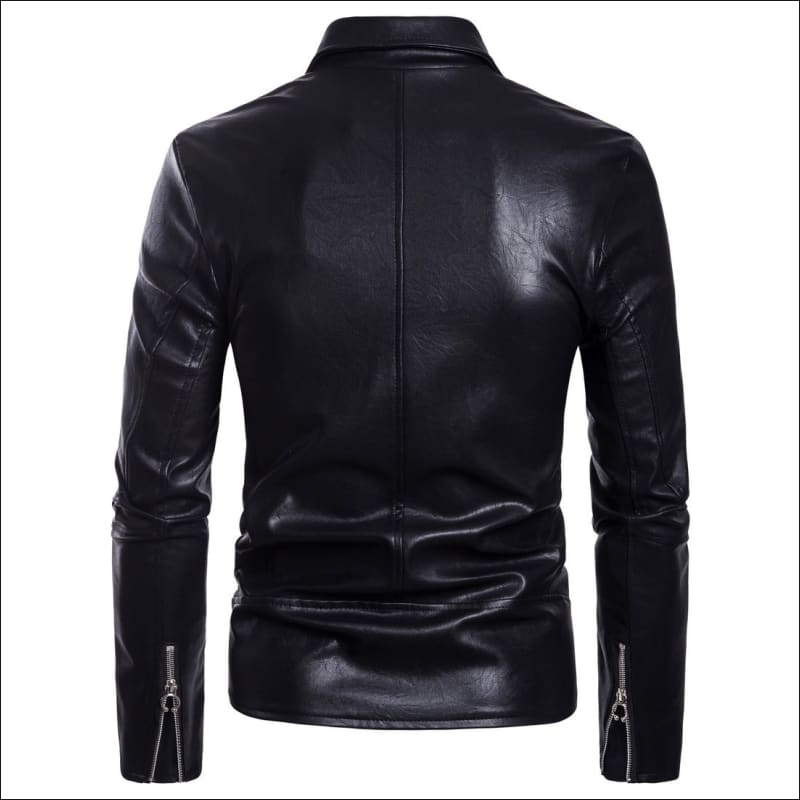 Men’s Faux Leather Motorcycle Jacket for Rugged Look