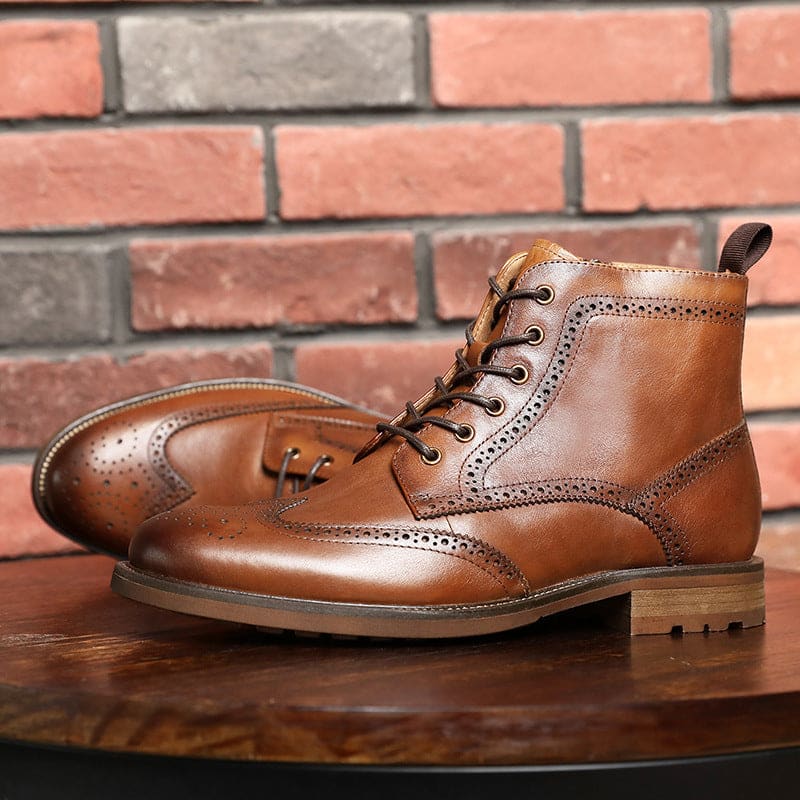 Men’s Genuine Leather English Style Ankle Boots