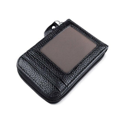 Mens Genuine Leather Multi Card Holder RFID Blocking Black