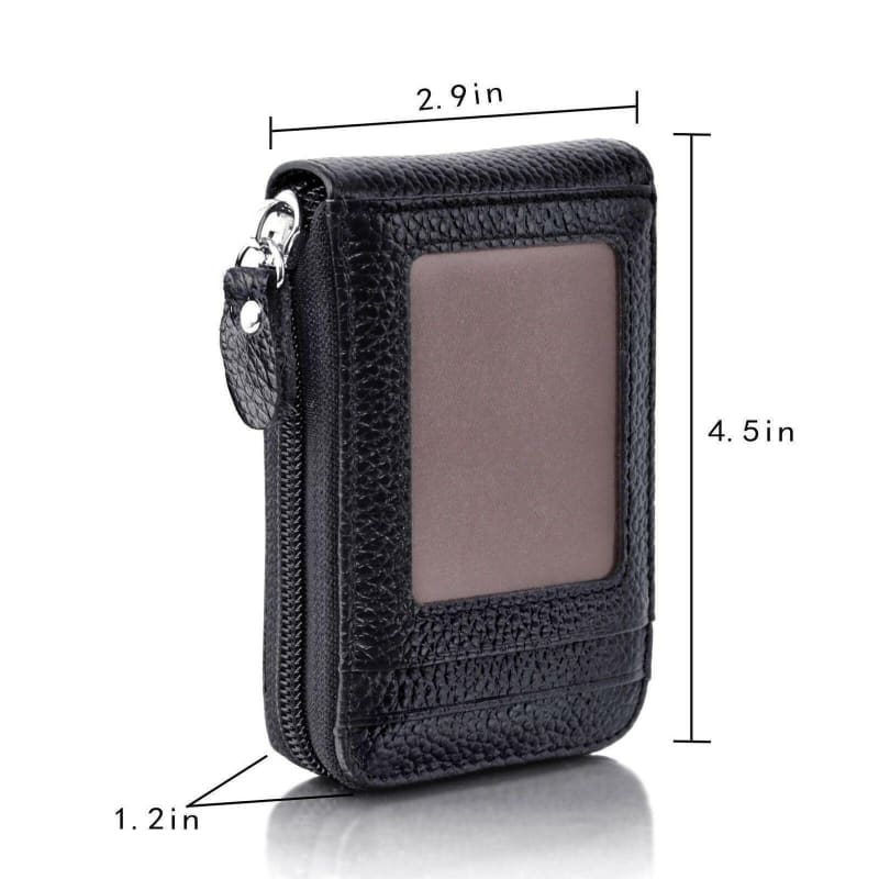 Mens Genuine Leather Multi Card Holder RFID Blocking