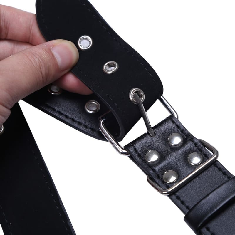 Leather Mens Harness with Adjustable Buckle Detail default