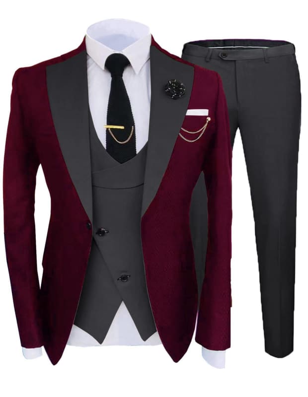 Men’s Luxury Designer Best Man Suit for Weddings 2 Style / S