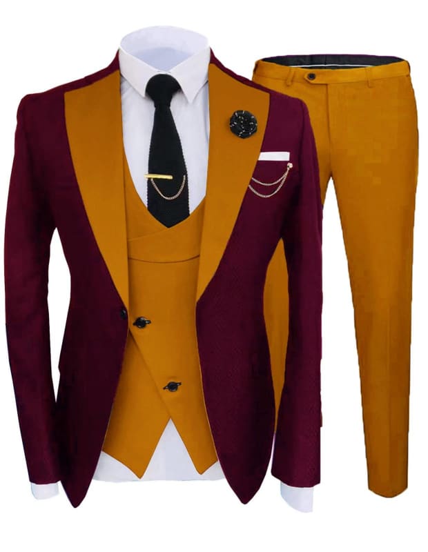 Men’s Luxury Designer Best Man Suit for Weddings 7 Style / S