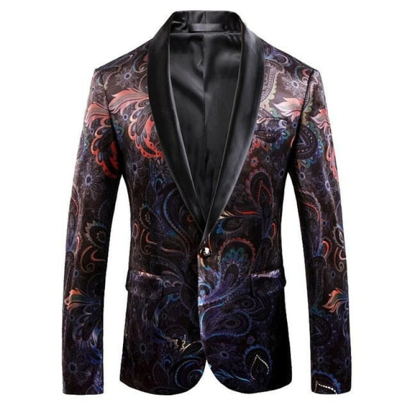 Mens Luxury Print Shawl Collar Party Jacket Online