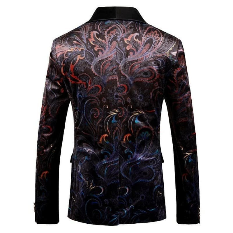 Mens Luxury Print Shawl Collar Party Jacket Online