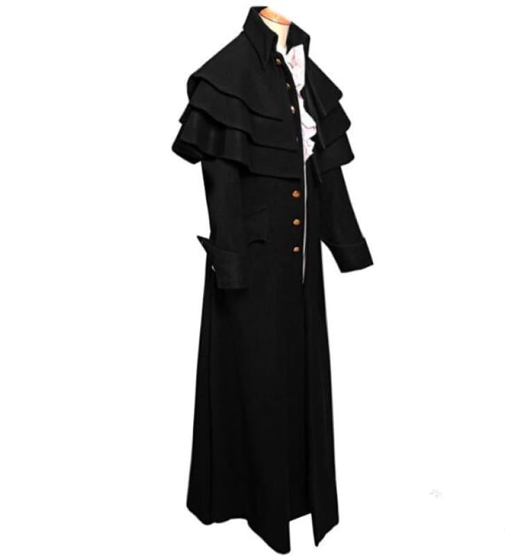 Mens Medieval Cosplay Coat With Ruffle Top Steampunk Coat - Pleasures and Sins   Pleasures and Sins